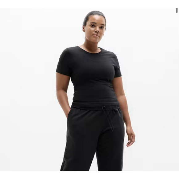 Athleta Tops - Athleta In Motion Seamless Tee XL Black Athletic Breathable Top Gym Yoga